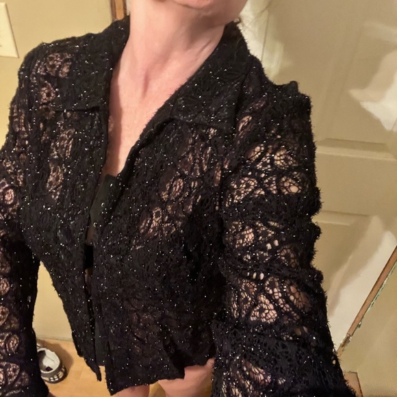 Women’s black lace blouse - Picture 1 of 6